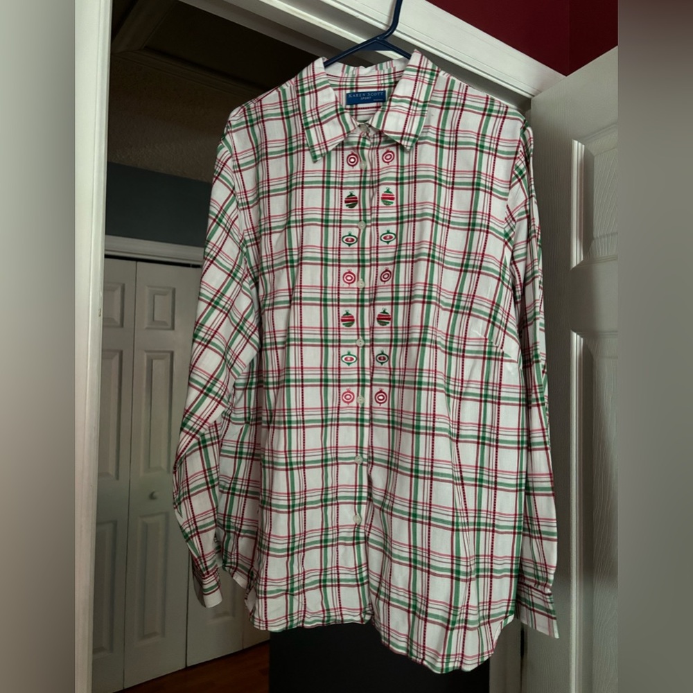 Vintage Plus Sized Christmas Blouse